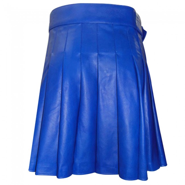 Blue-Leather-Kilt-2.jpg Men's New Blue Leather kilt – Next Kilt
