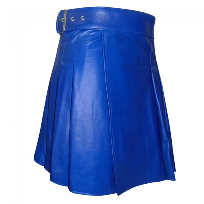 Blue-Leather-kilt.jpg Men's New Blue Leather kilt – Next Kilt