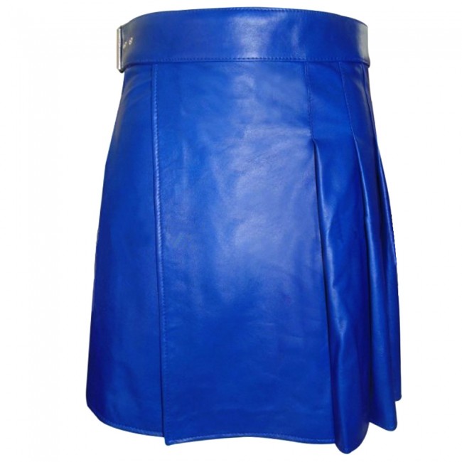 Blue-Leather-kilt1.jpg Men's New Blue Leather kilt – Next Kilt