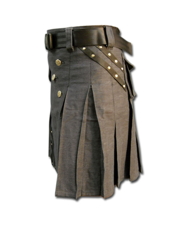 Denim-and-Leather-Kilt-3.jpg Gray Denim and Leather Kilt – Next Kilt