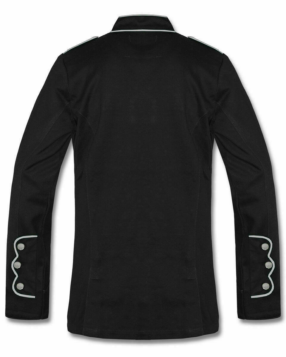 N-25.jpg Men's Military Jacket Black White Goth Steampunk Army Coat – Next Kilt
