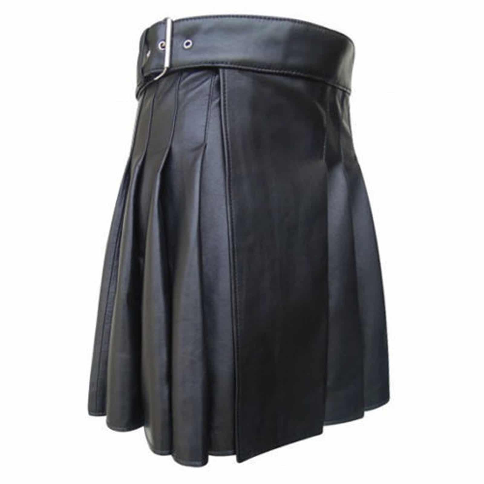 Side-Belted-Leather-Kilt.jpg Men's New Side Belted Leather Kilt – Next Kilt