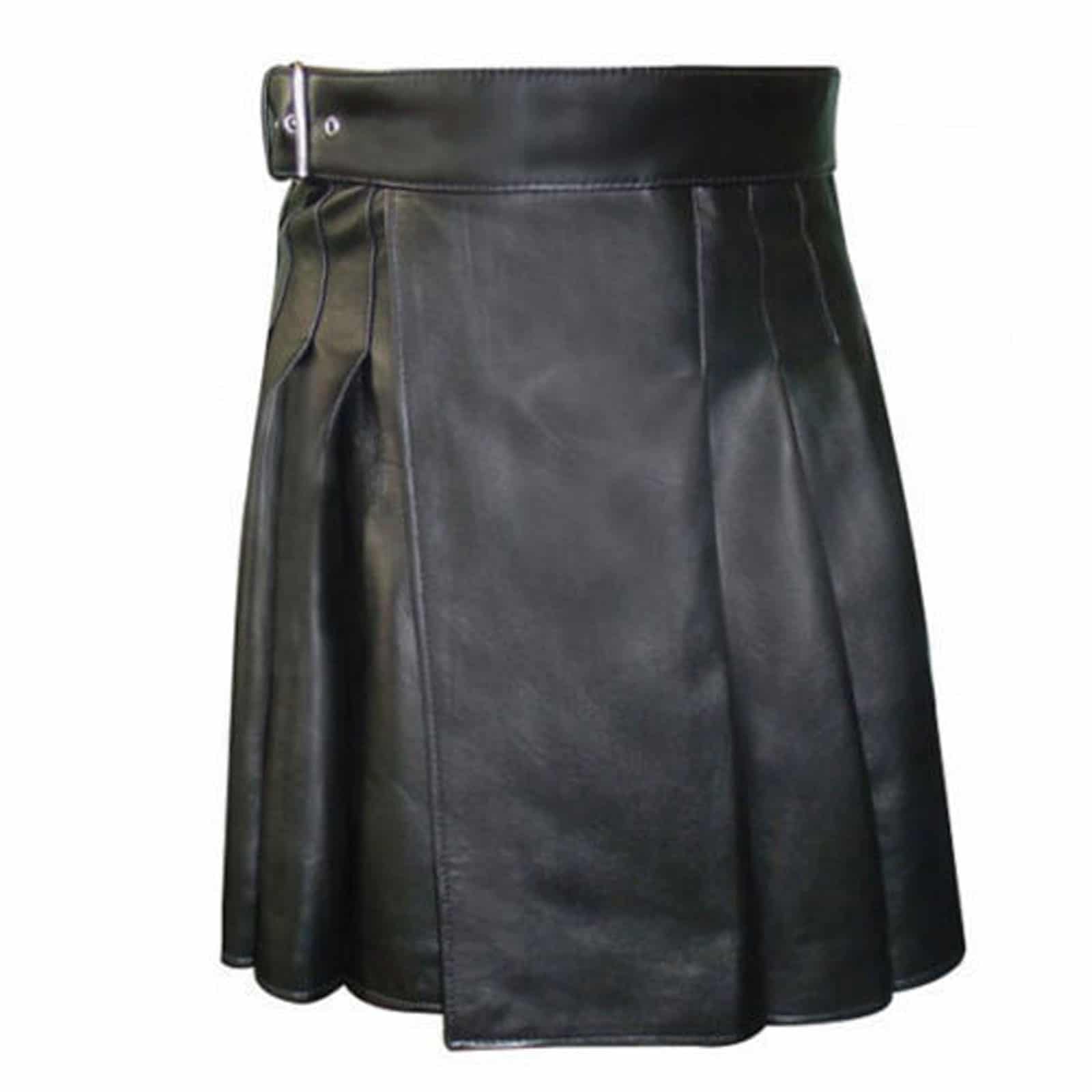 Side-Belted-Leather-Kilt1.jpg Men's New Side Belted Leather Kilt – Next Kilt