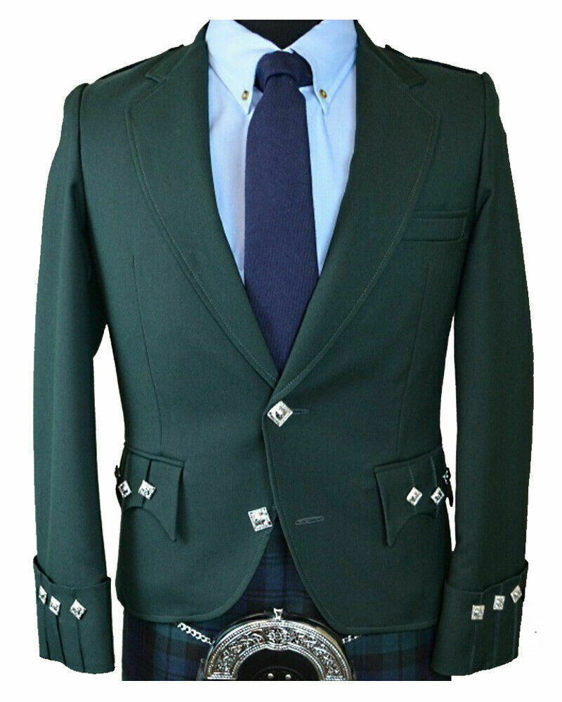 cz.jpg Scottish Green Argyle Kilt Jacket 100% Wool - Custom Made Highland Men's Jacket – Next Kilt