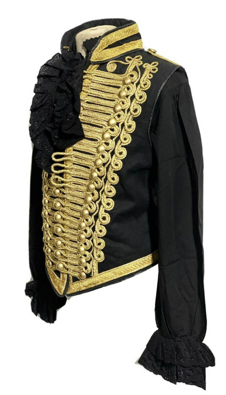 jacket-17.jpg New Mens Ceremonial Military Jacket Black With Gold Braid Hussar – Next Kilt