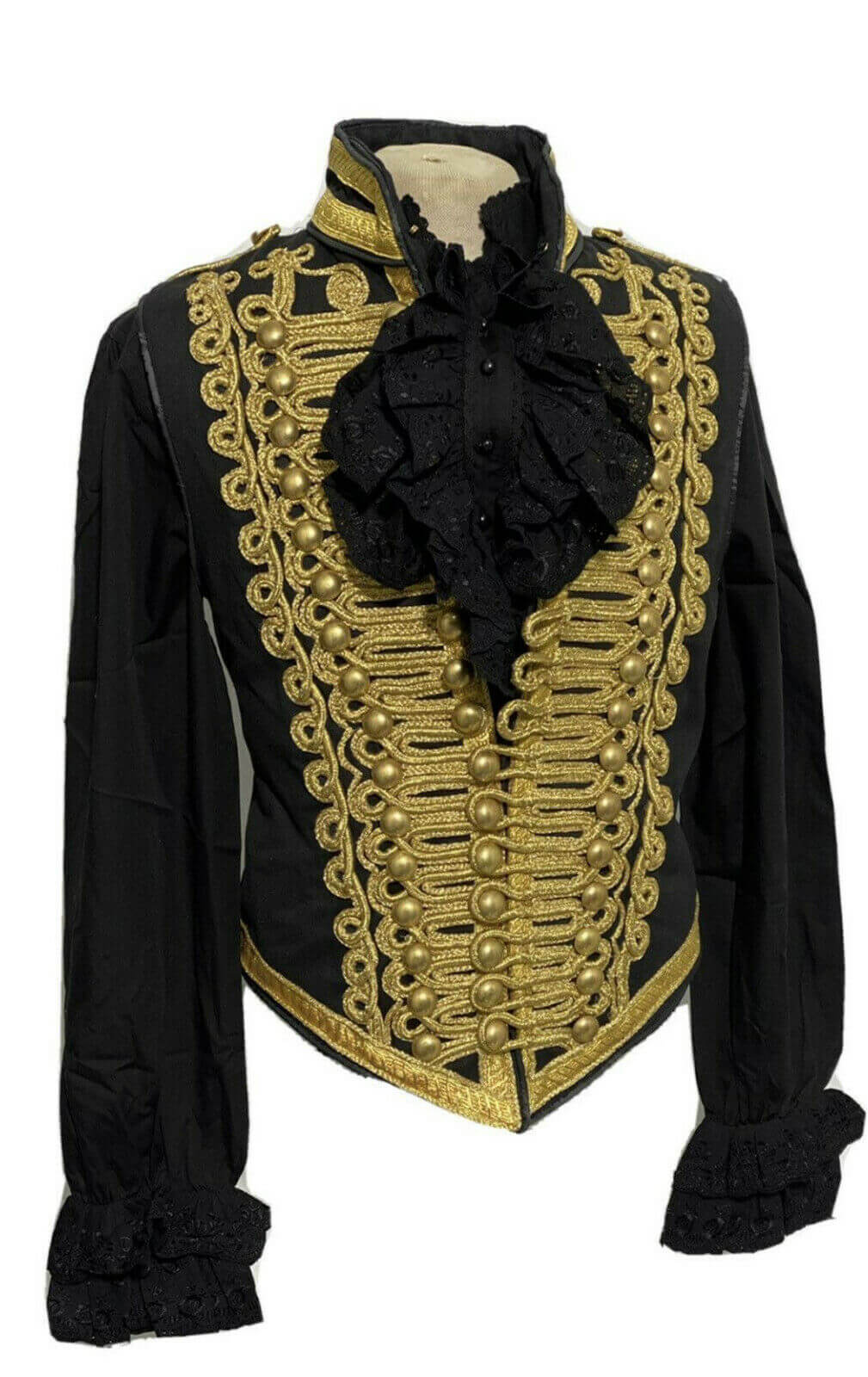 jacket-19.jpg New Mens Ceremonial Military Jacket Black With Gold Braid Hussar – Next Kilt