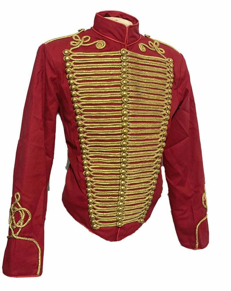jacket-44.jpg Men Ceremonial Hussar Red Military Jacket with Gold Braiding – Next Kilt