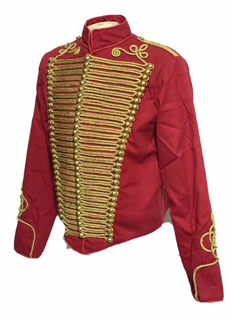 jacket-45.jpg Men Ceremonial Hussar Red Military Jacket with Gold Braiding – Next Kilt