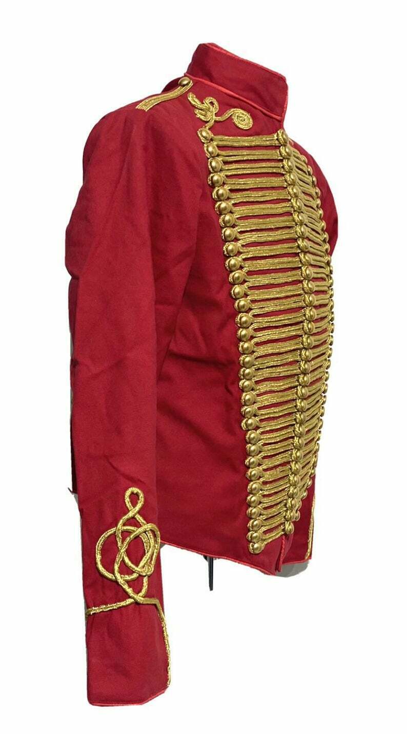 jacket-46.jpg Men Ceremonial Hussar Red Military Jacket with Gold Braiding – Next Kilt