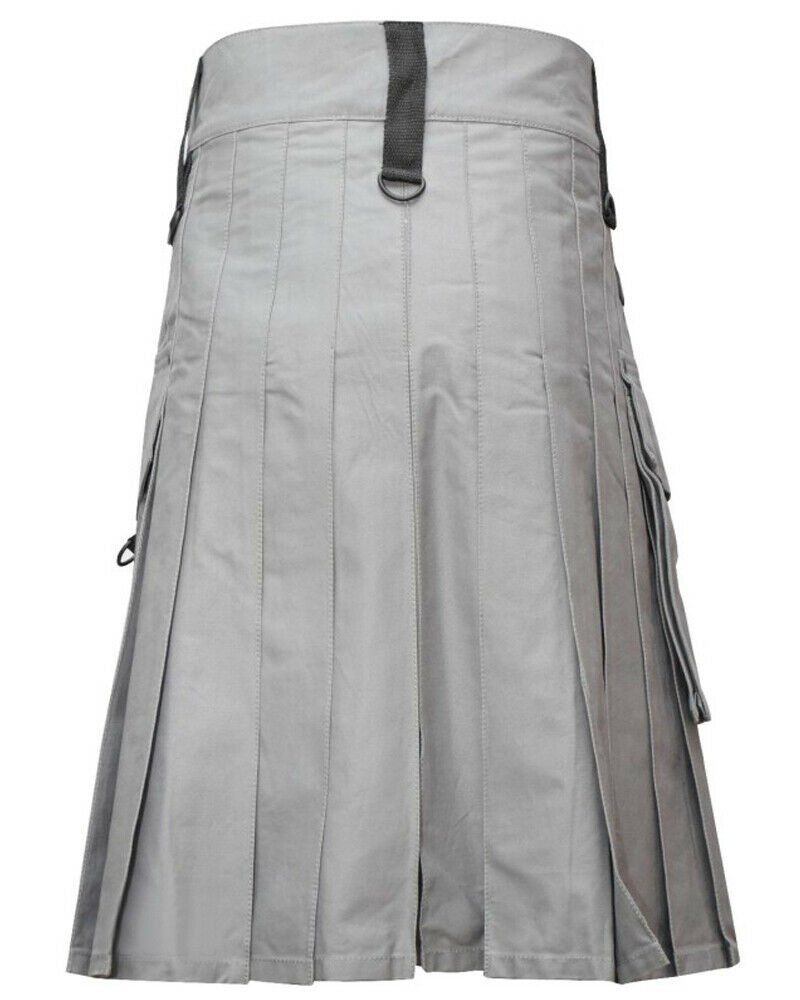 kilt-3.jpg Scottish Modern Custom Grey Kilt Fashion Utility Kilts For Men – Next Kilt