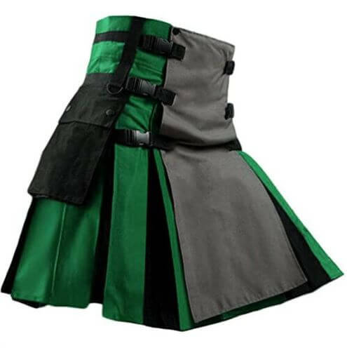 Kilt fashion Kilt hybrid Scottish black, green and gray for men Kilt fashion Kilt hybrid Scottish black, green and gray for men