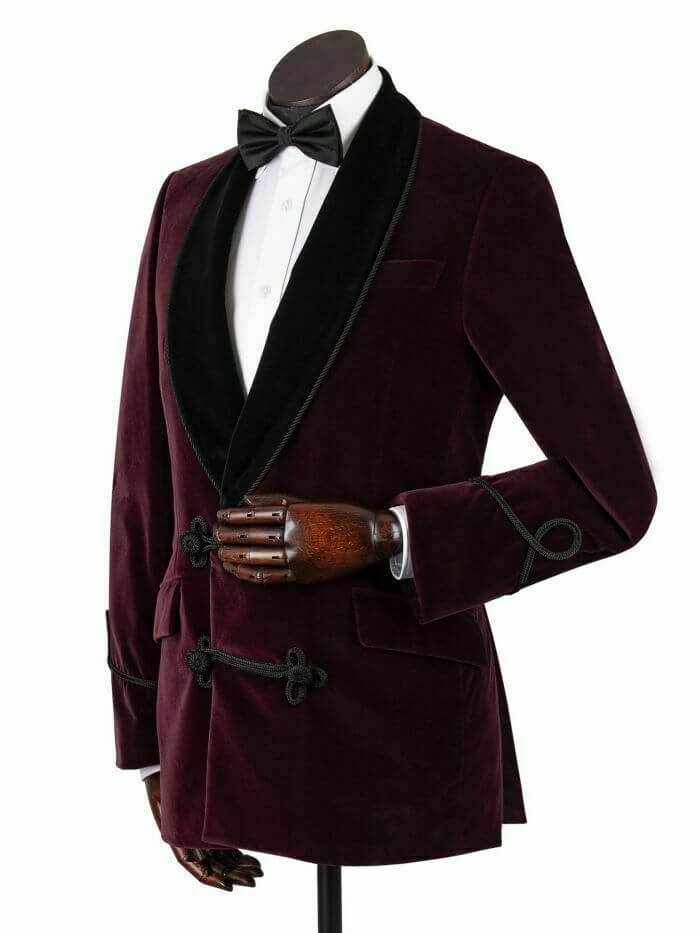 s-l1600-4-5.jpg Men's Maroon Vintage Velvet Smoking Jacket with Shawl Collar Dinner Jacket – Next Kilt