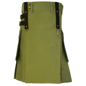 OLIVE GREEN UTILITY KILT FOR MEN