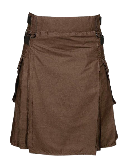 BEST CUSTOM BROWN DELUXE UTILITY KILT FOR SALE