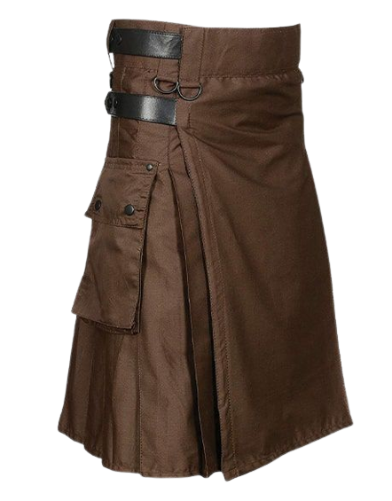 BEST CUSTOM BROWN DELUXE UTILITY KILT FOR SALE – Next Kilt